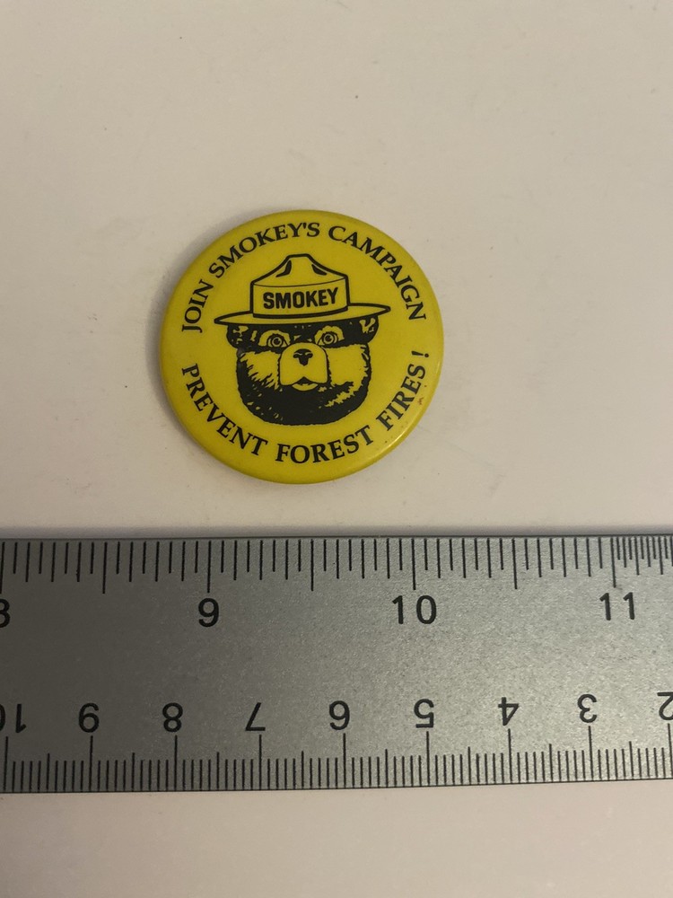 Join Smokey’s Campaign Prevent Forest Fires Pin Back Button P91