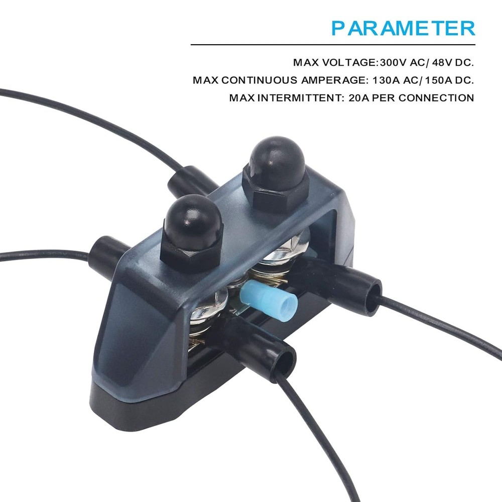 Compact 5/16” Stud Busbar with Polycarbonate Cover for Safe Power Distribution