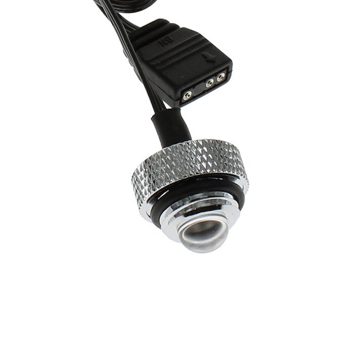 XSPC 5V 3Pin aRGB LED Blank G1/4" Plug, Chrome