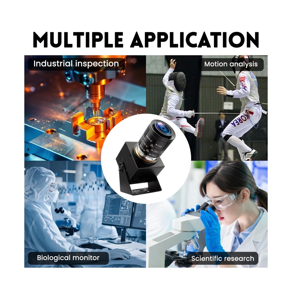 USB Camera 120fps High Speed ​​Webcam Golf Swing 4K 12Megapixels USB