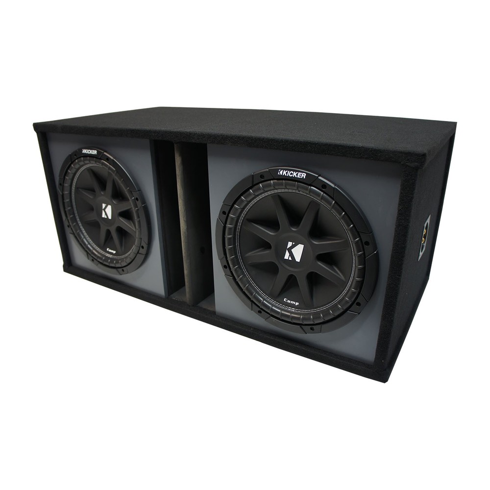Universal Car Stereo Paintable Ported Dual 10" Kicker Comp C10 Sub Box 2 Ohm