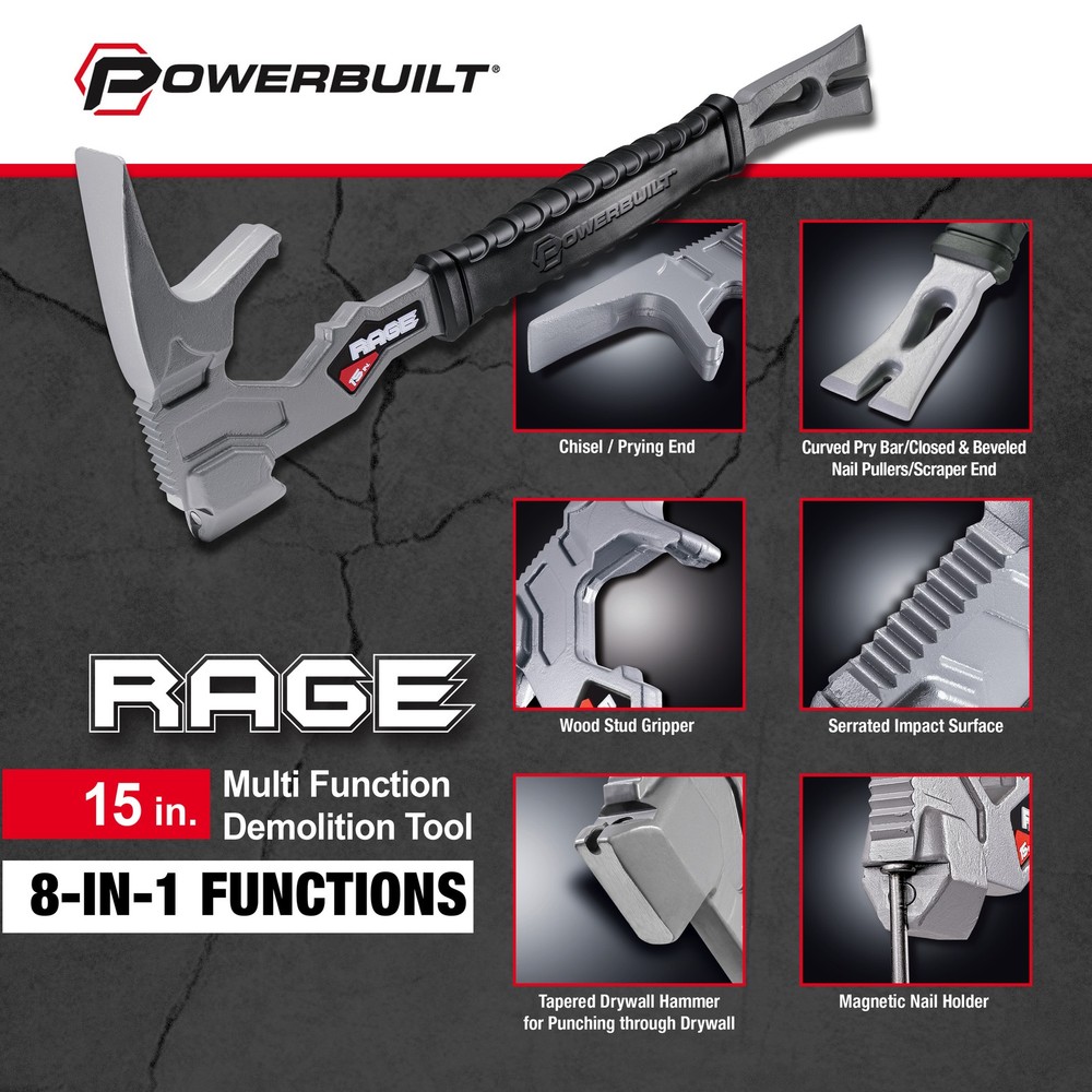 Powerbuilt 15 Inch Multi-Function Demolition Tool - 942189GCT