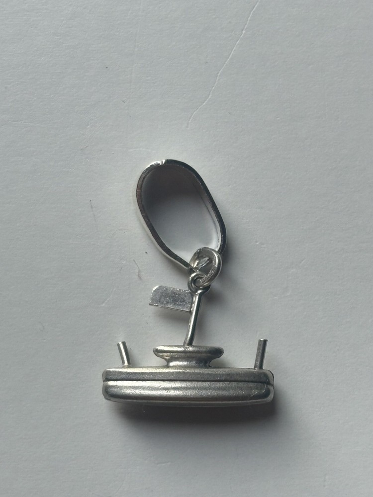 1.4 Gram Silver Navy Tug Boat Ship Figure Charm
