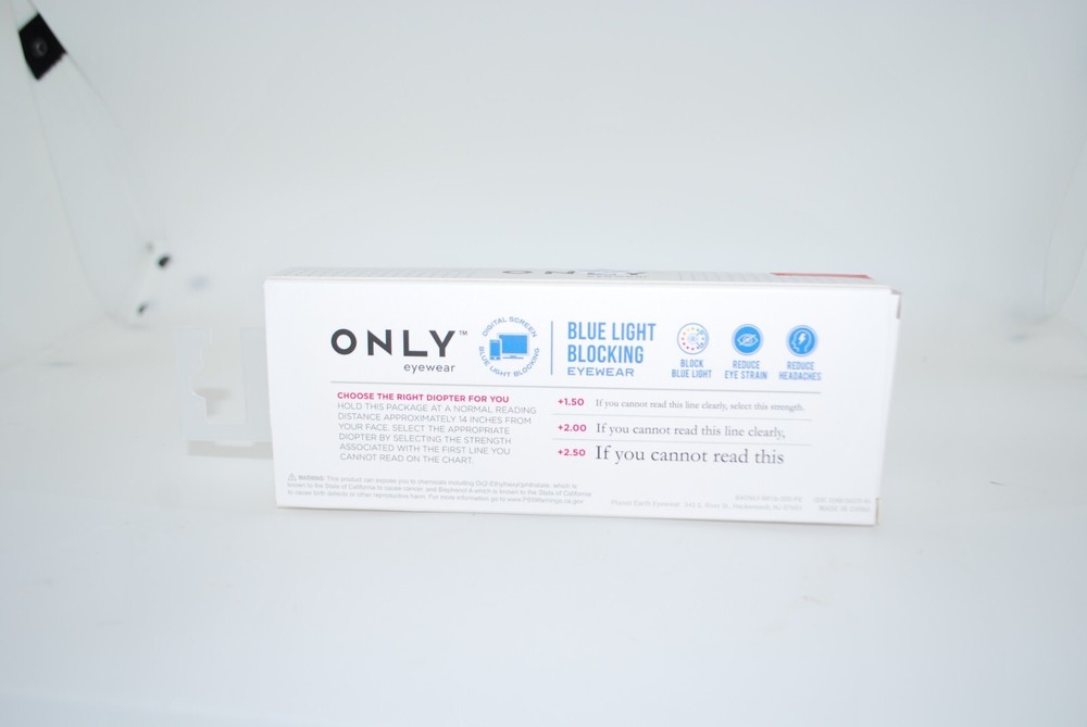 ONLY EYEWEAR BLUE LIGHT BLOCKING " The Performer " READER + 2.50 New