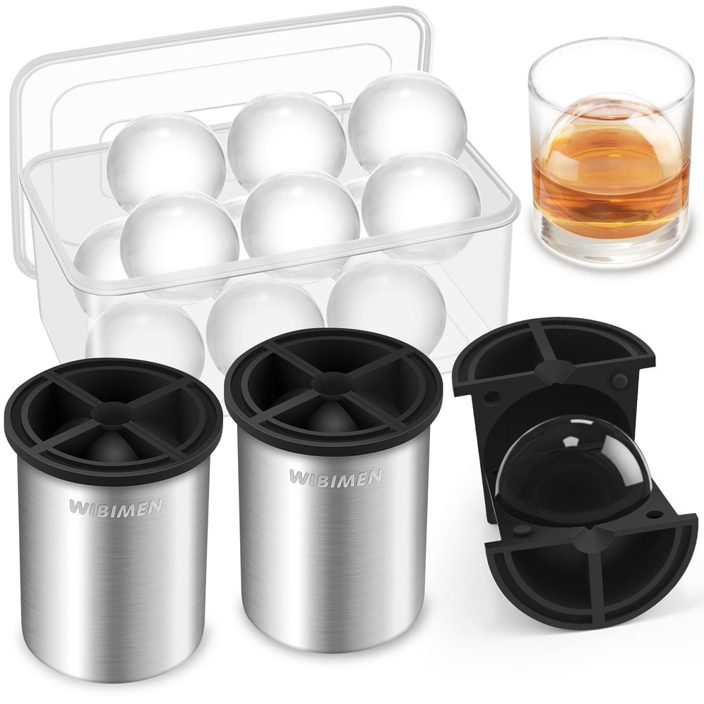 Clear Ice Cube Maker - 2.5" Ball - Stainless Steel Clear Ice Maker ... Fast Ship