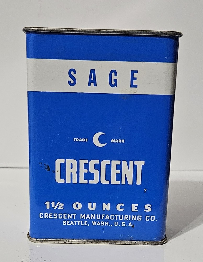 Vintage Crescent Sage Spice Tin - 1 1/2oz