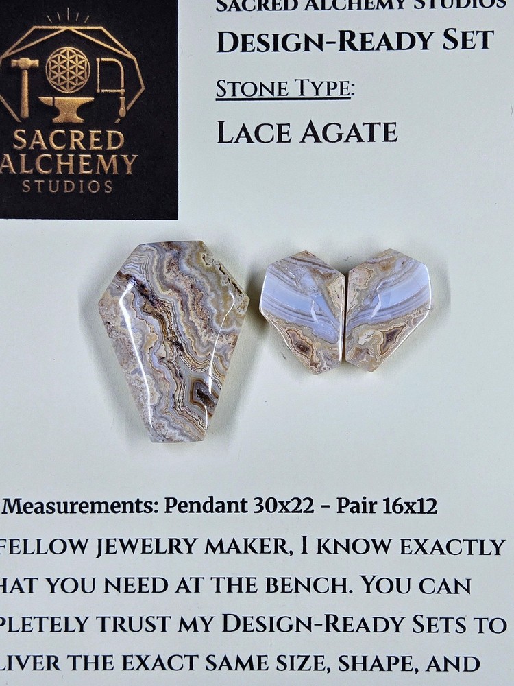 Coffin Shape - Lace Agate - Design-Ready Sets
