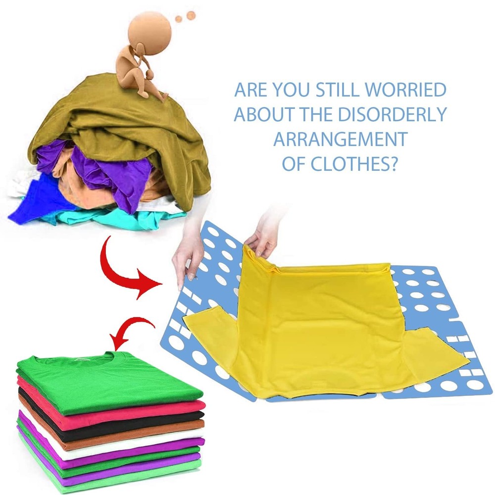 Clothes Folding Board, Magic Organization Tool, Blue Plastic Shirt blue