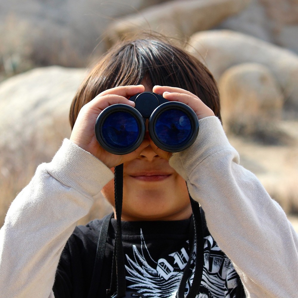 Toy Binoculars 4X30 Compact Foldable Binoculars Purple with Neck Strap