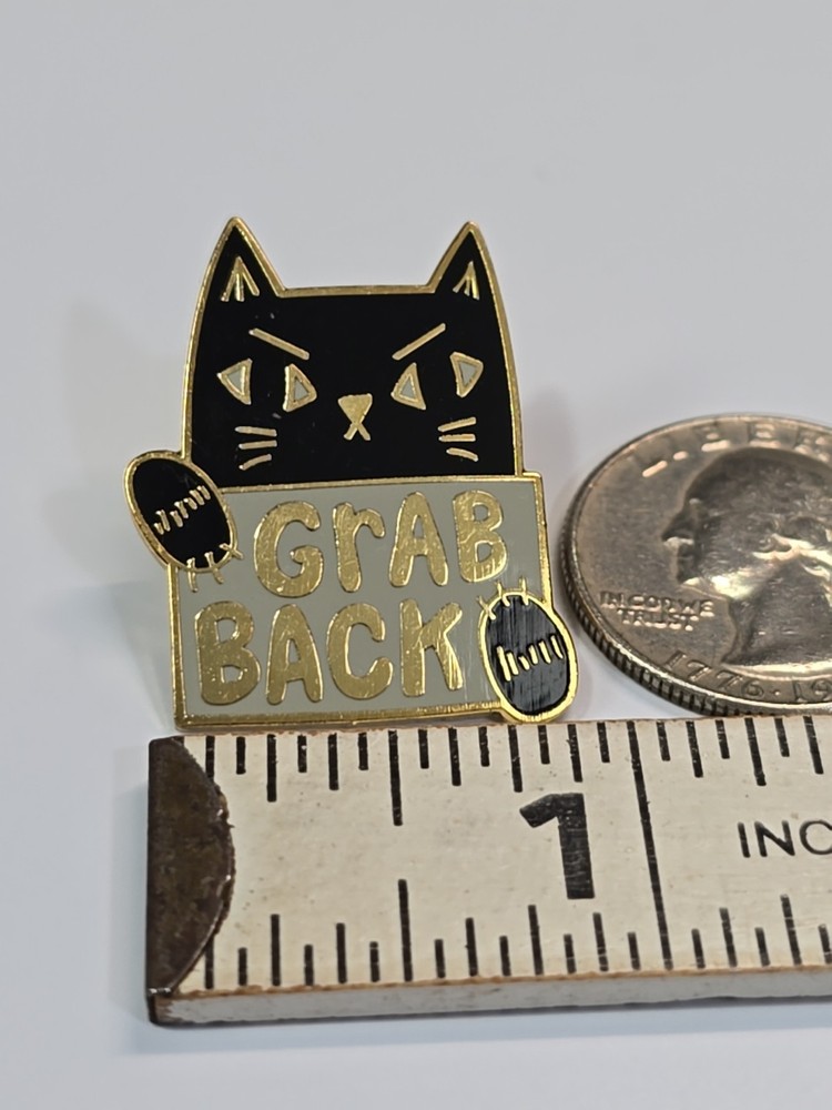 Grab Back Black Cat Lapel Pin
