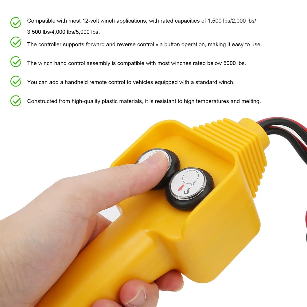 JNXIJ Winch Controller, Hand-Held Remote Replacement with Yellow