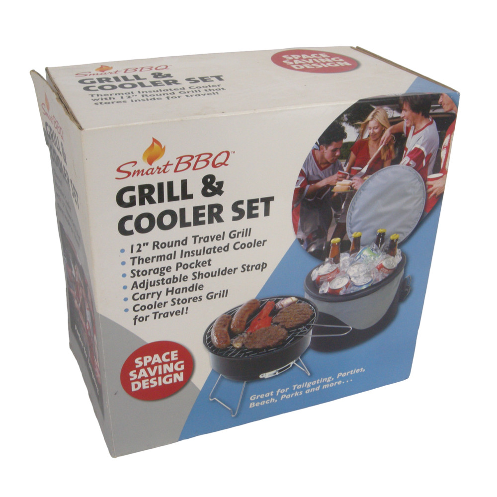 Smart BBQ 12" Portable Grill & Cooler Set - NOB