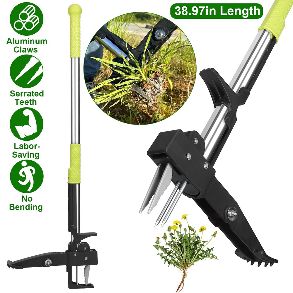 Weeder Puller Stand Up Weed Tool with 39" Handle Garden Weed Root Remover Killer