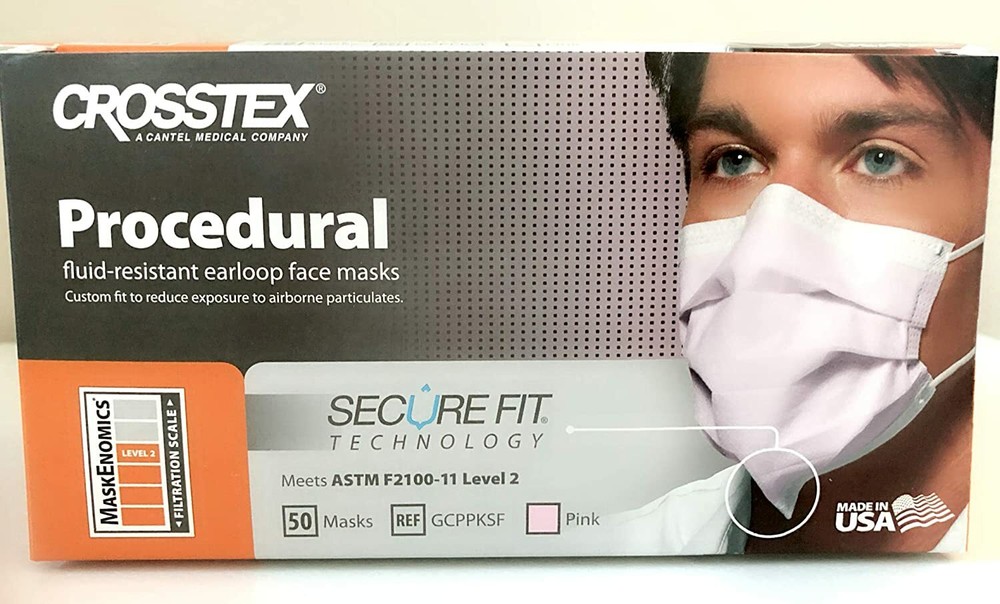 Crosstex Procedural Earloop  Level 2 Mask GCPPKSF Pink (Pack of 50)