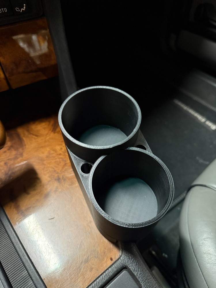 BMW e34, e32 Dual Cup Holder 3D Printed PETG Material High Resist Front Storage