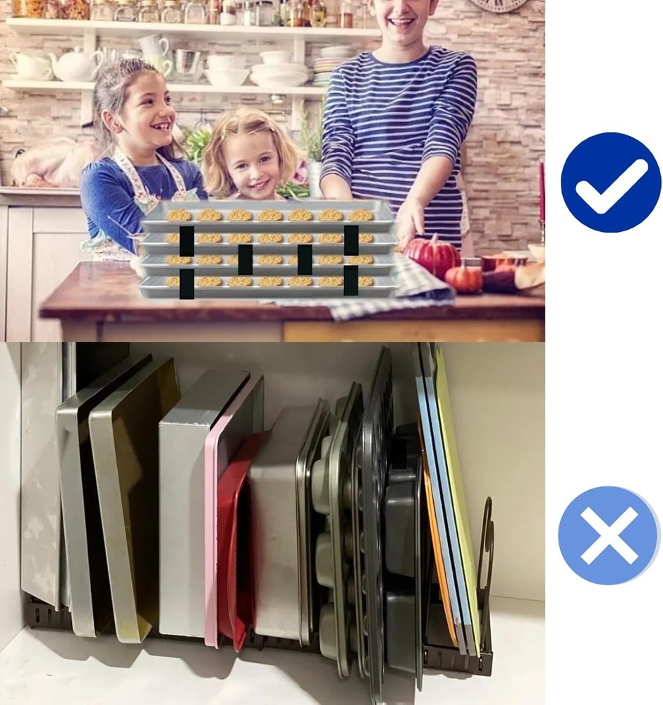 20 Piece Baking Tray Stacker, Reusable 5cmx3cmx2.4 cm, Black