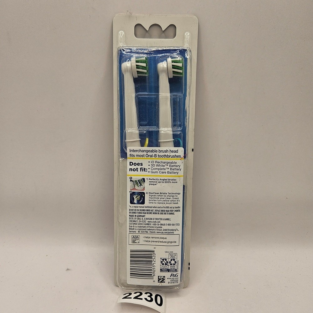 ORAL B 3 PACK HEADS REPLACEMENT CROSSACTION NIB