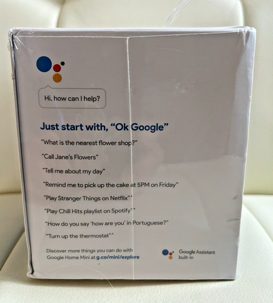 Google Home Mini 1st Gen / Chalk / New and Sealed