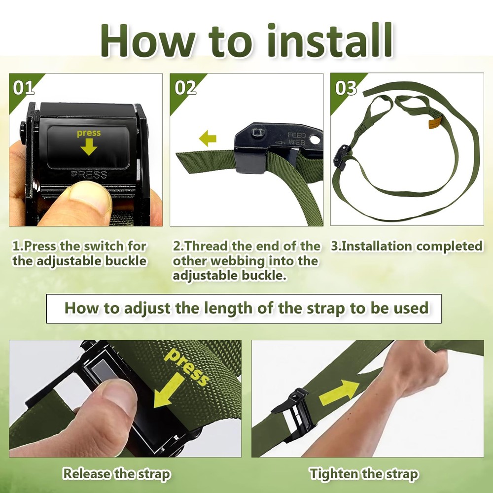 Hunting Climbing Stick Straps Heavy Duty Tree Stand Climbing Stick Straps Cli...