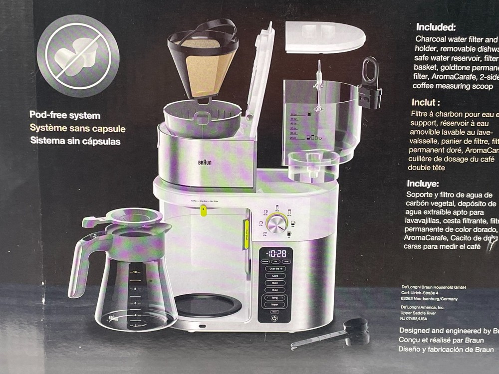 Braun KF9150 MultiServe Coffee Machine 7 Programmable Brew Sizes 24 hr timer EUC