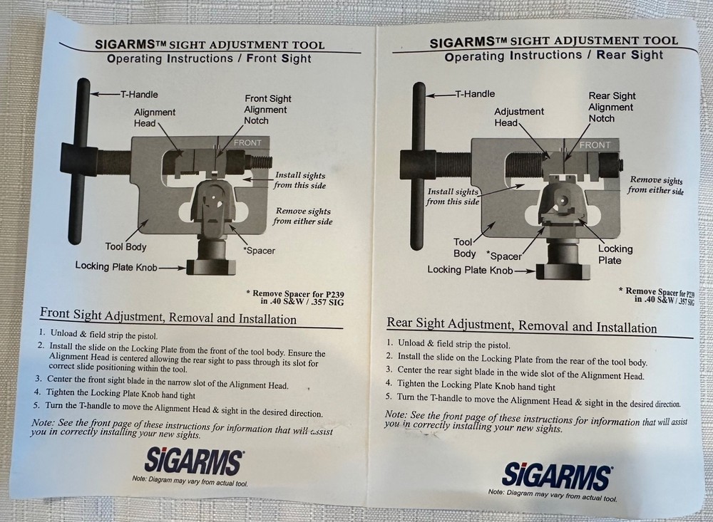 SIGARMS Sight Adjustment Tool USP097