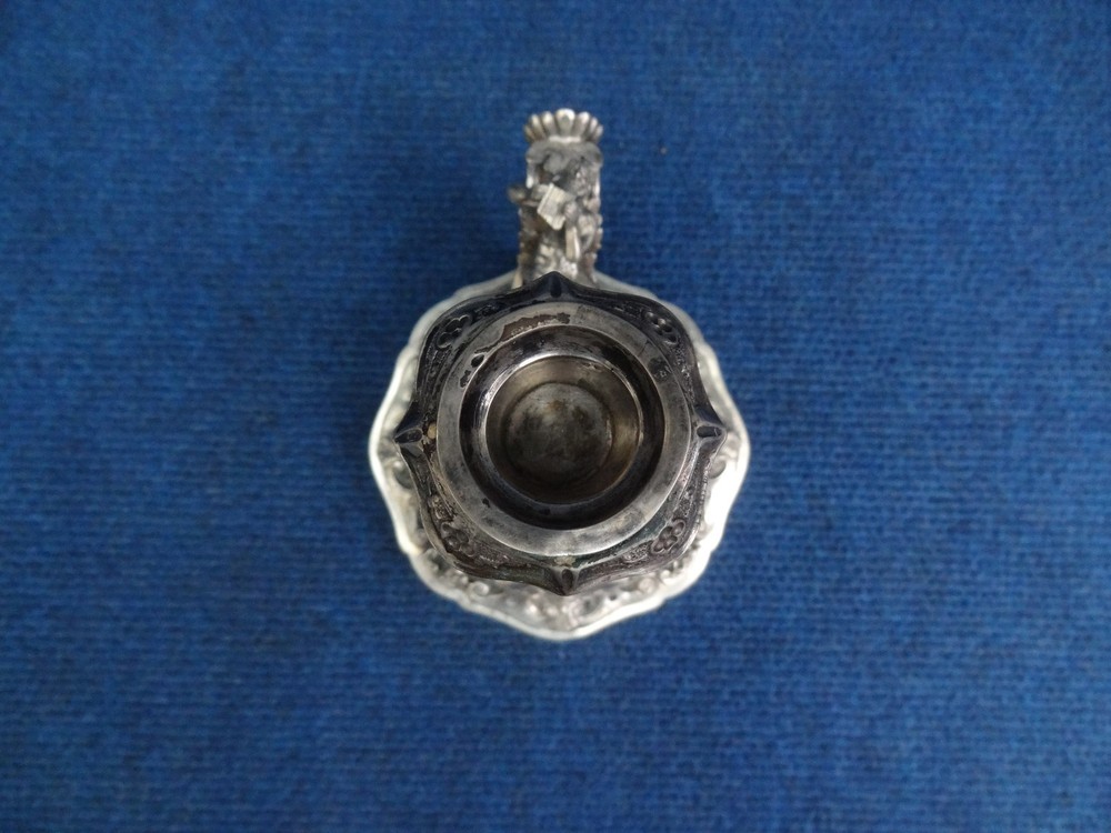Silver candlesticks (walking) Medieval style 19-20th C. C-scroll Pan with flute