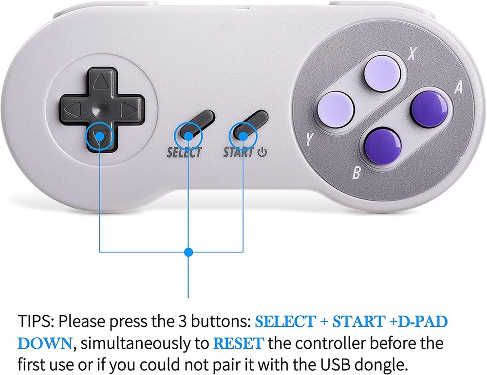 2Pack 2.4G Wireless USB SNES Controller Gamepad Joystick For PC MAC Raspberry Pi
