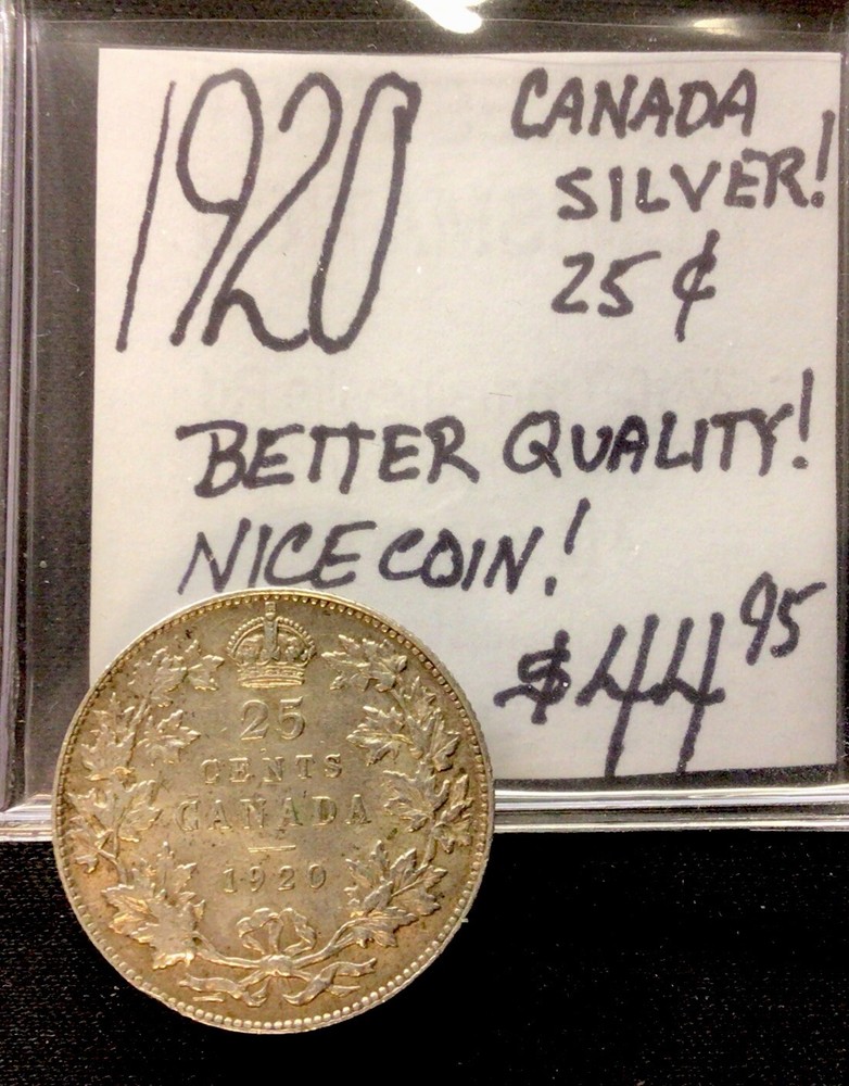 1920 Canada Silver 25c! Better Quality! Nice Coin! ENN Coins