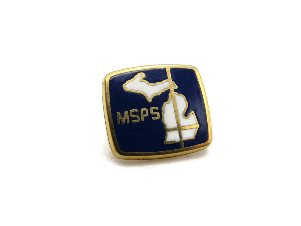 MSPS Lettered Pin Blue White & Gold Tone