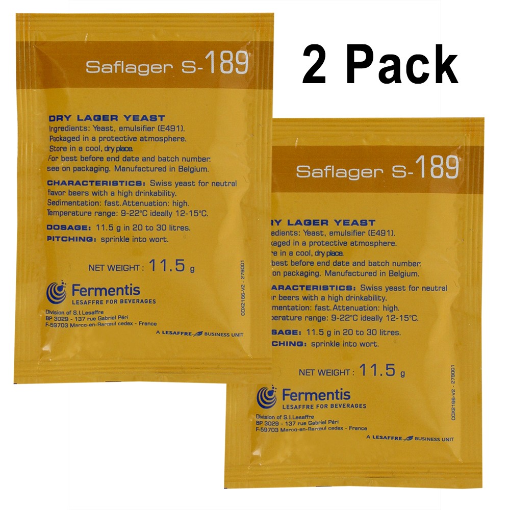 Fermentis Dry Yeast - Saflager S-189 (11.5 g) (Pack of 2)