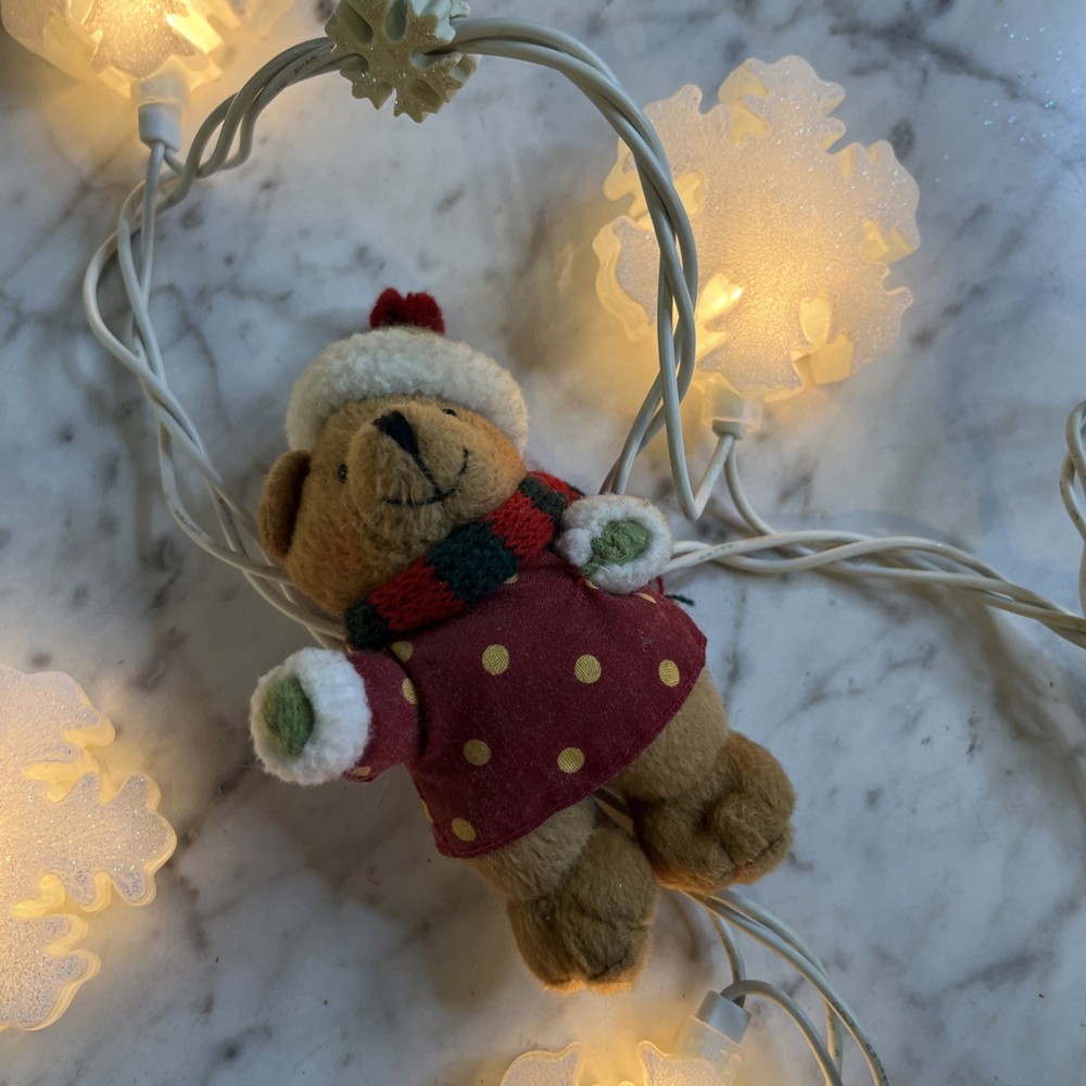 Avon Holiday Bear Light string Snowflake Vintage 2005 Topwell 128in String Light