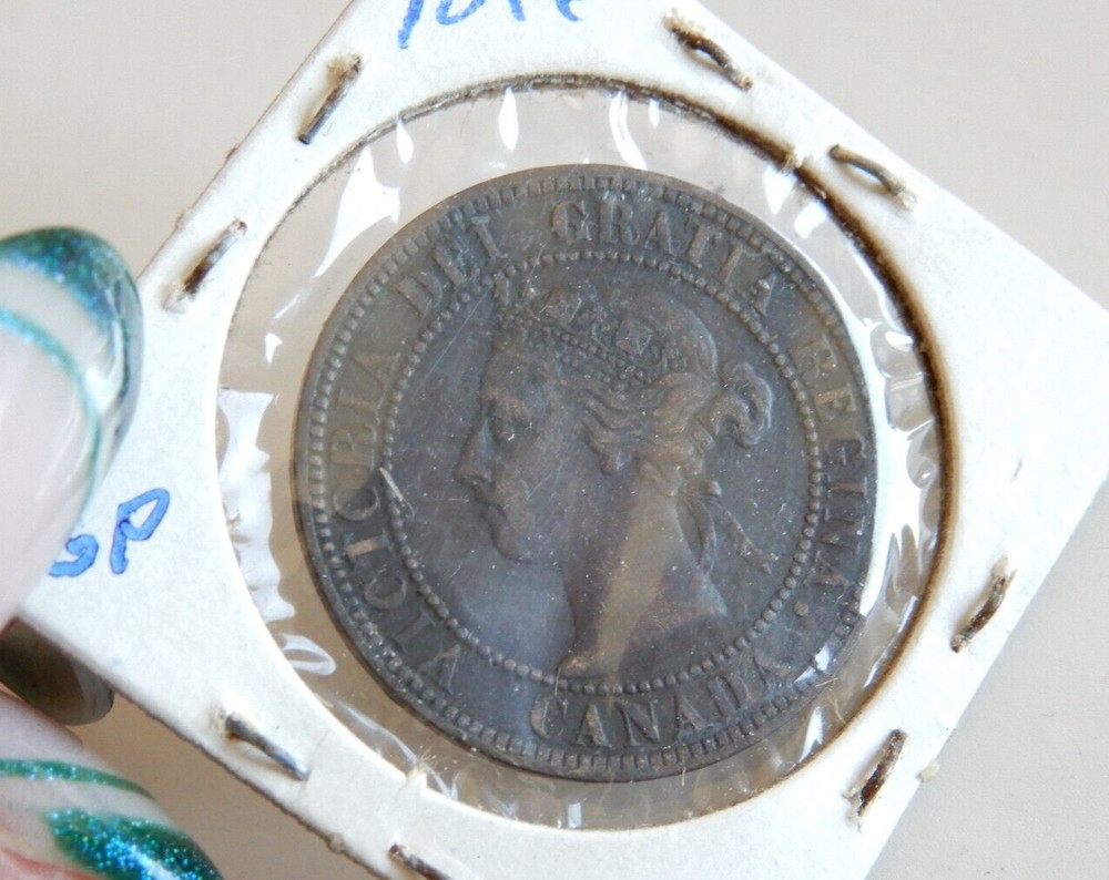 1896 Canada One Cent Penny Coin KM# 7