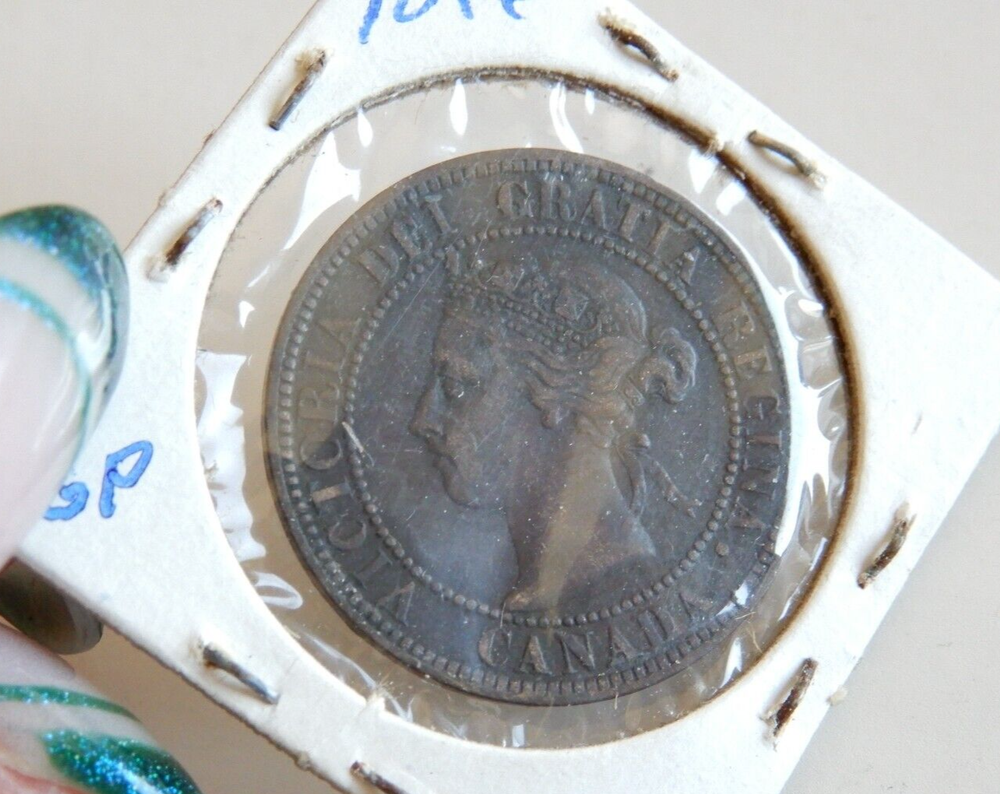 1896 Canada One Cent Penny Coin KM# 7