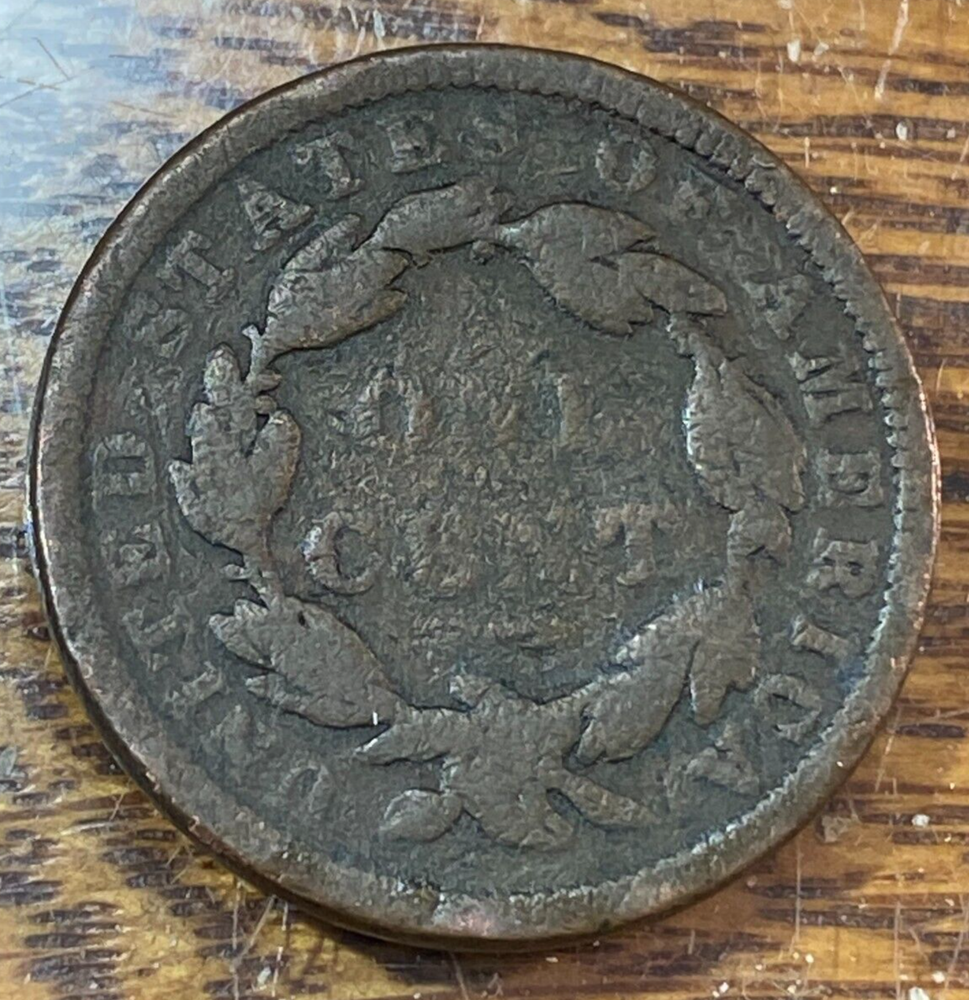 1838 Large Cent Nice Original Brown VG CHRC
