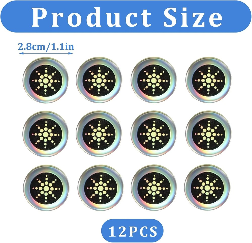 12 Pack EMF Stickers Phone Laptop Tablet Silver Tech Accessory