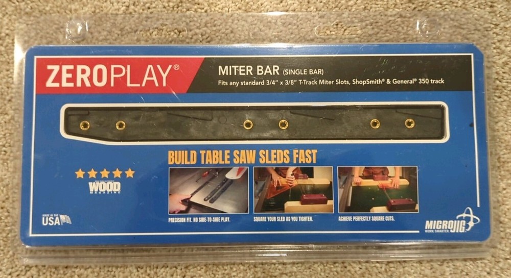 Microjig ZP9-B1 ZeroPlay Guide Miter Bar Single