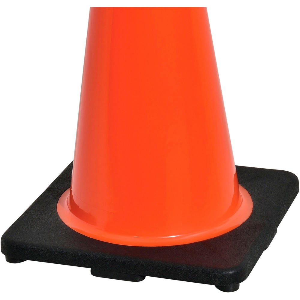 18" Non-Reflective Traffic Cone Black Base 3 lbs