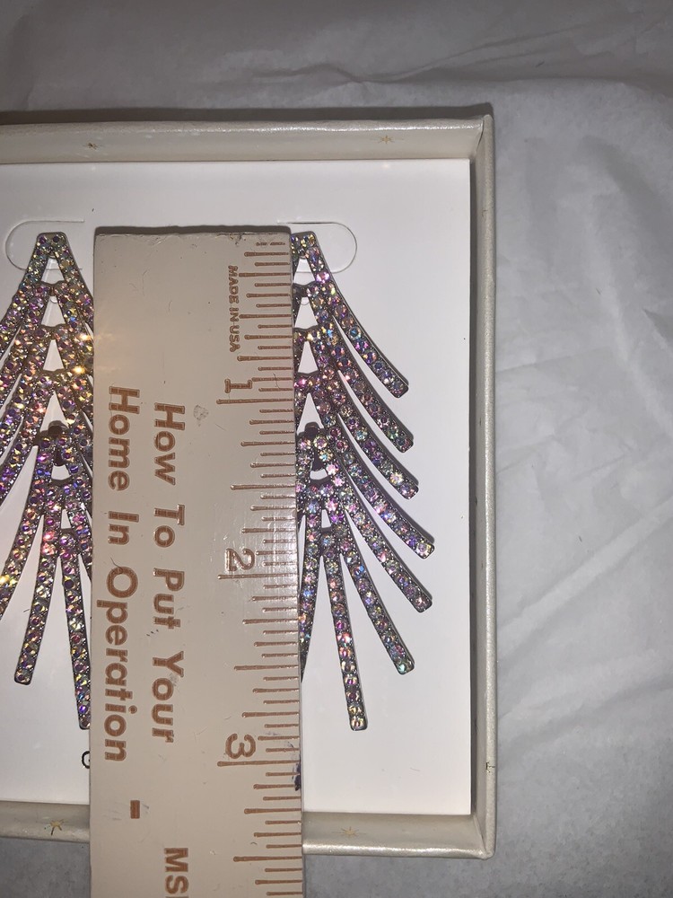 Glass Crystal Clear Dangle Drop Earrings