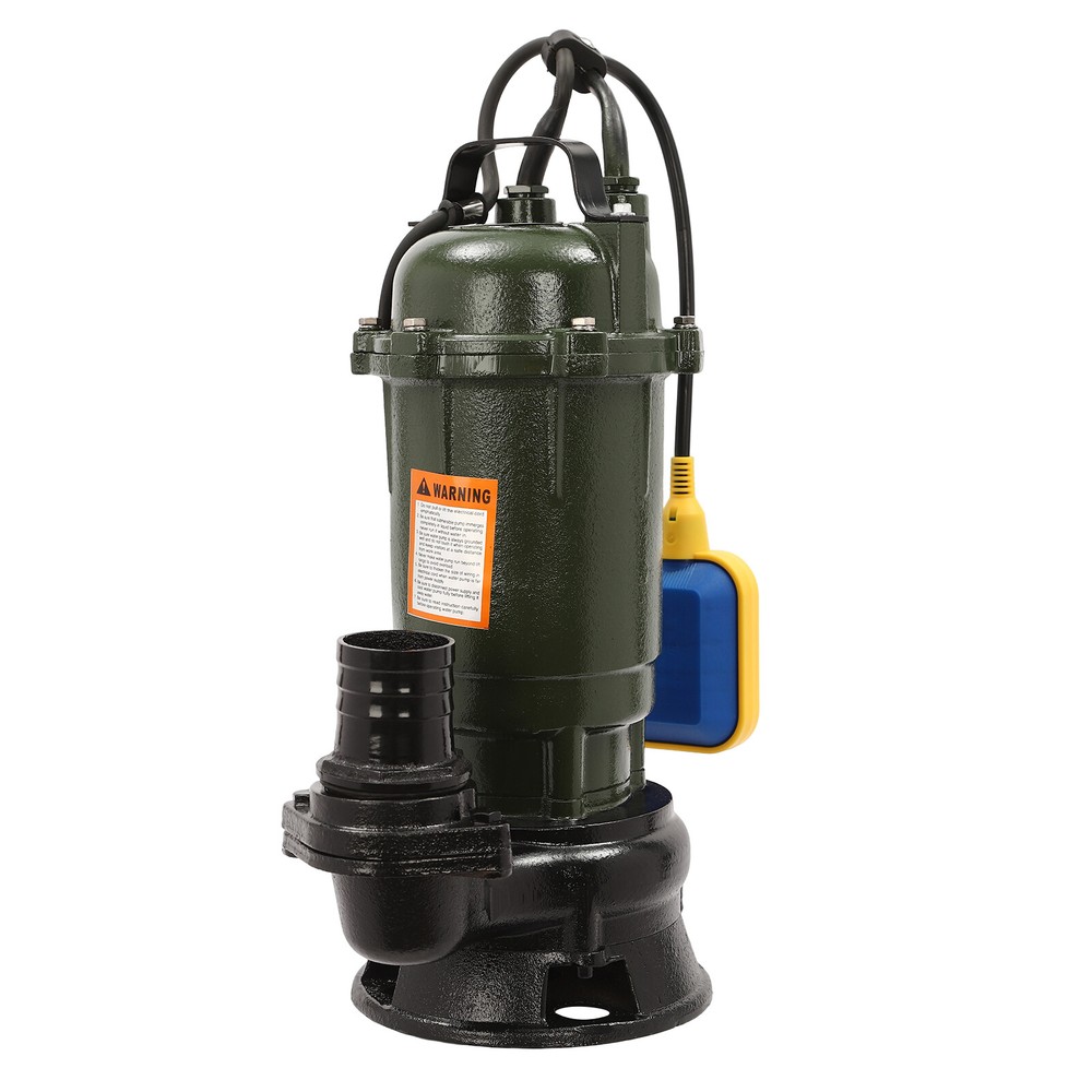 110V Sewage Pump, 0.5HP Sump Ejector Pump, Effluent Pump W/ 3m/10ft Power Cable