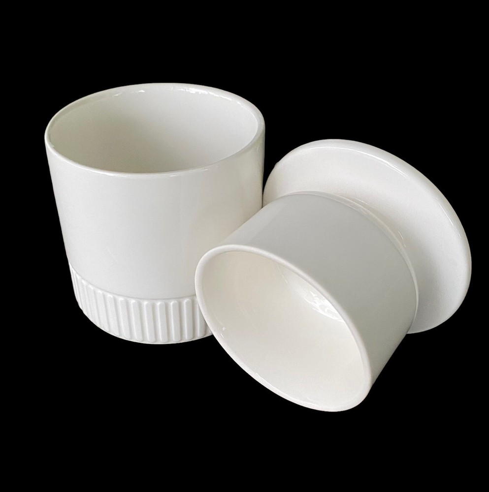 Butter Bell Keeper Crock White Serving Dish Ceramic Minimalist Bell Ivory Dining