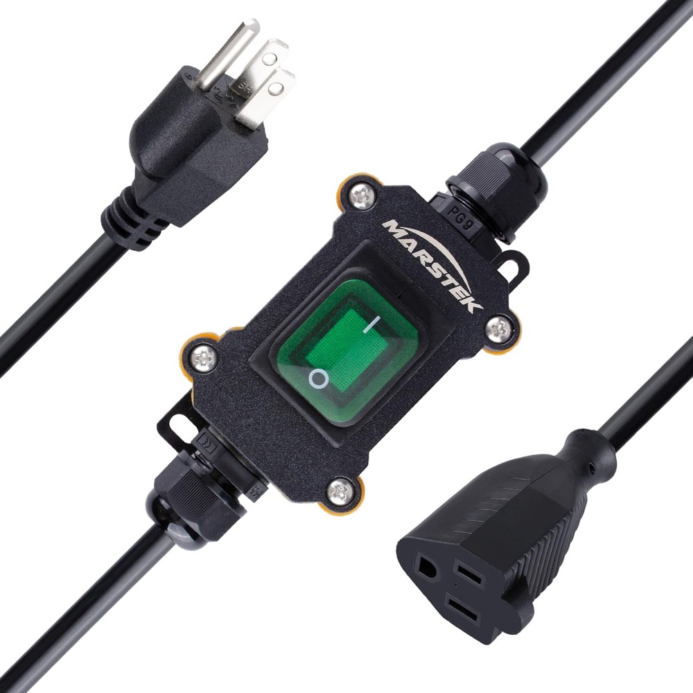 5Ft Heavy Duty Waterproof Extension Cord with On/Off SwitchInline Cord Switch...