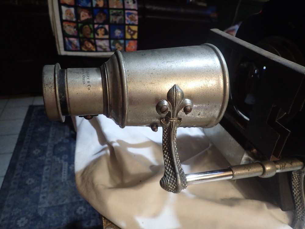 Antique M.C. Lilley 'Magic Lantern' Slide Projector with slide holder as is