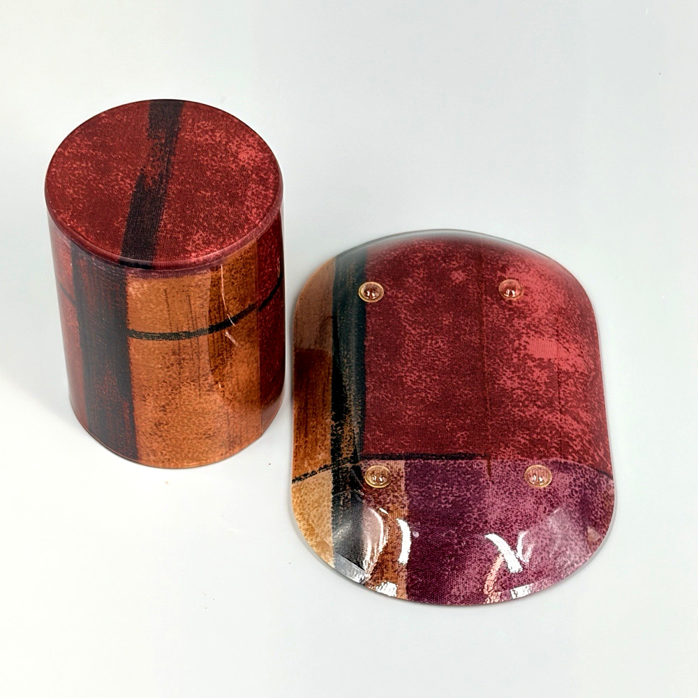 Contemporary Plaid Bath Accessory Set Cup Soap Dish