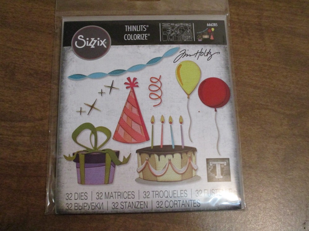 SIZZIX TIM HOLTZ THINLITS CELEBRATE COLORIZE DIE SET