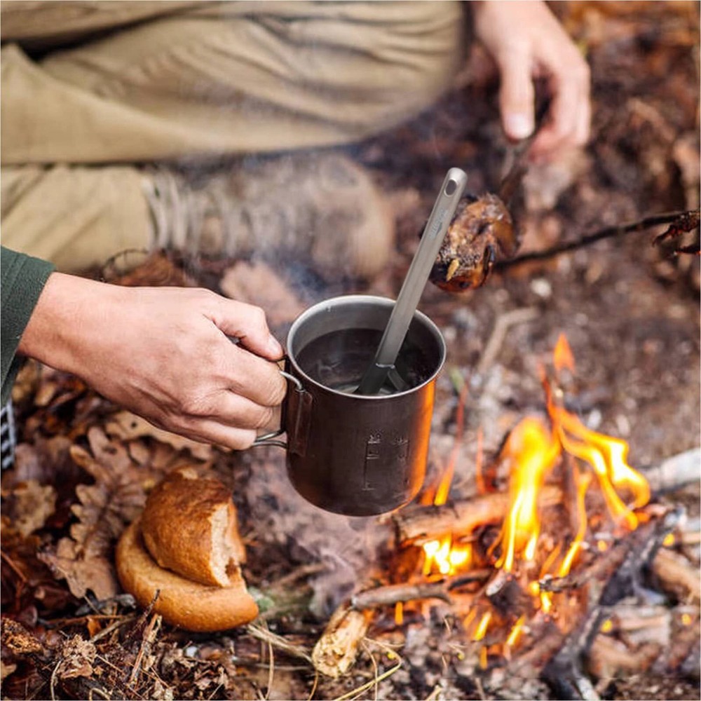 Multifunctional Outdoor Pure Titanium Tableware Spork Spoon And Fork