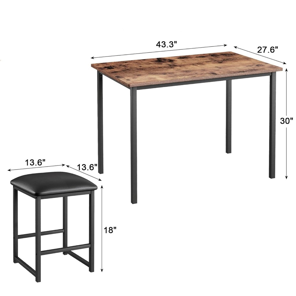 Dining Table Set for 4 Small Space Kitchen Breakfast Table Chairs Set, 4 Stools