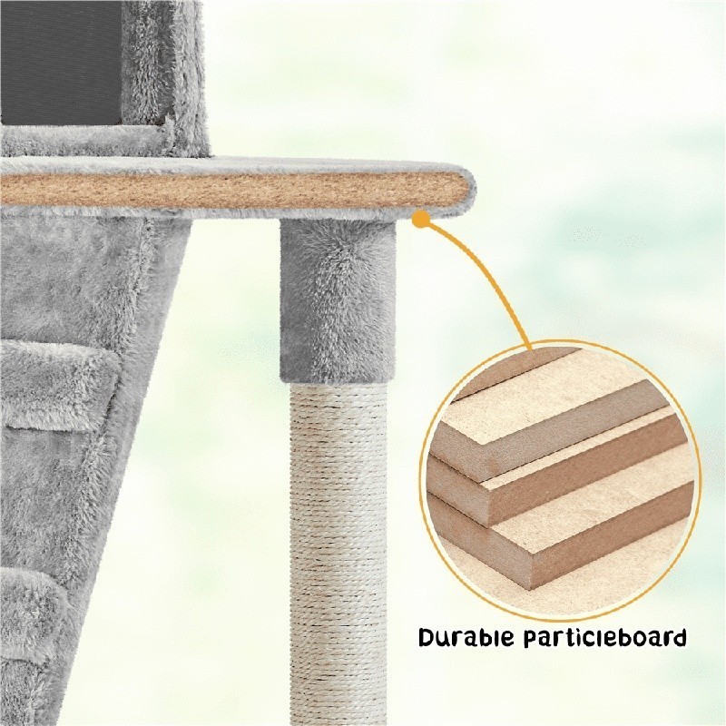 54" Cat Tree Tower Hammock Basket Scratching Post Multi Level Small Cats New
