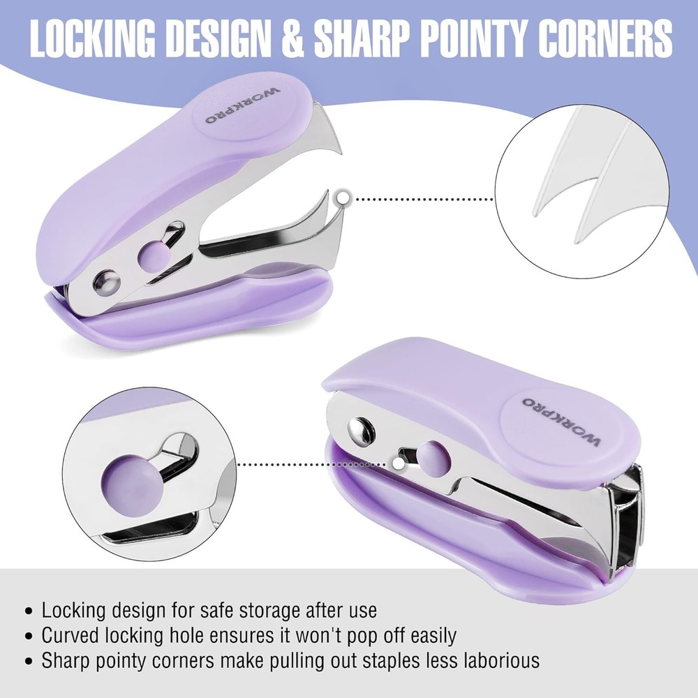 WORKPRO 3x Stapler Set 2x Mini Stapler 1PC Staple Remover 2000 Standard Staple