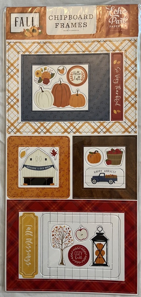Echo Park Paper FALL 6x13 Sheet of Chipboard Frames