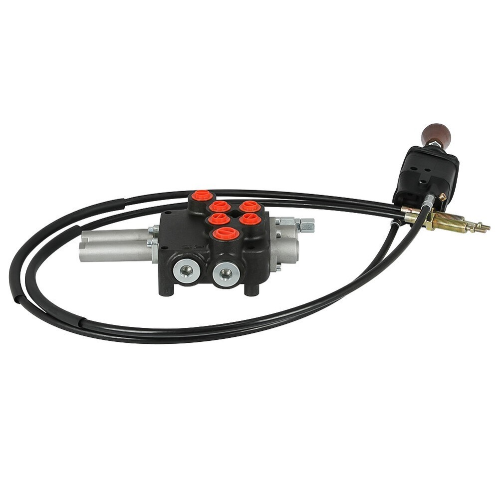 2 Spool Remote Control Cable Joystick 80L/m 21gpm P80 Multi-Way Reversing Valve